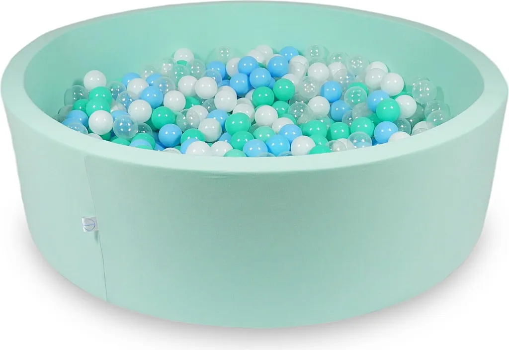 Grande piscine à balles menthe 130x40cm - 700 boules souples incluses