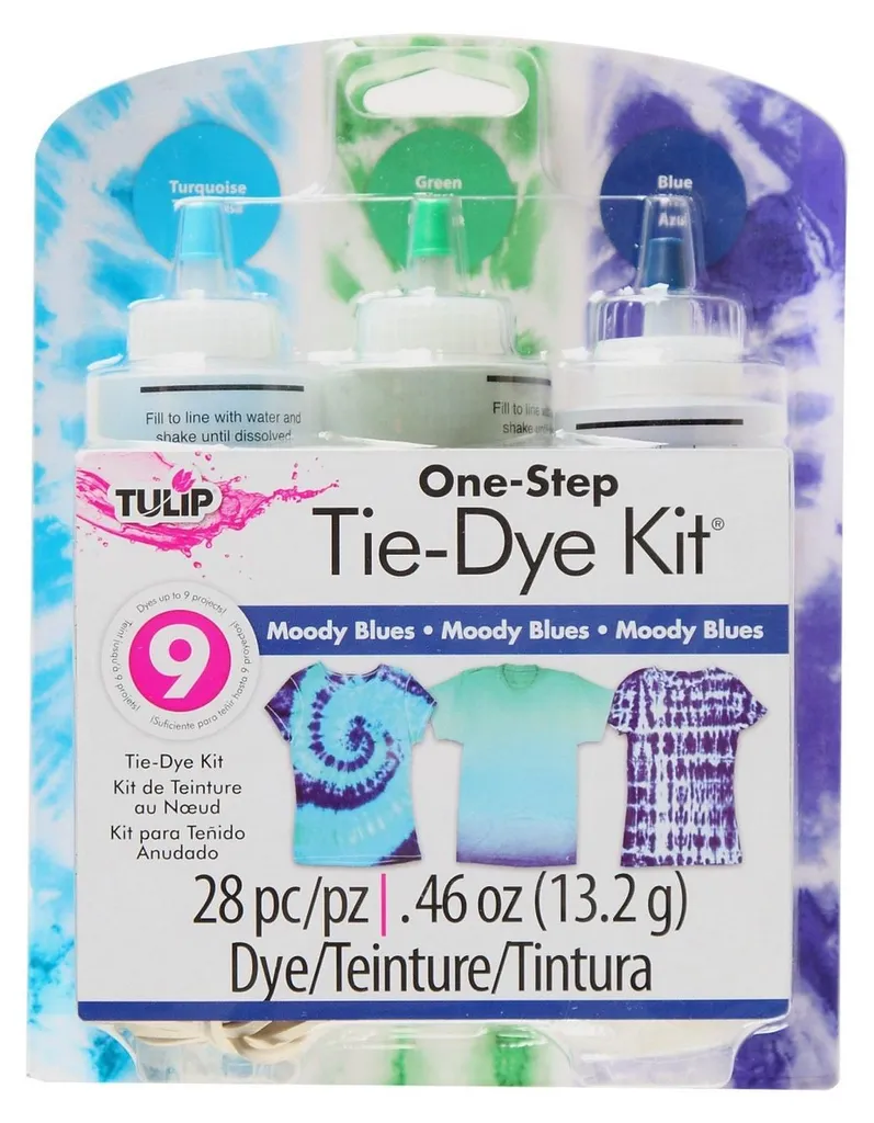 Tie-Dye Kit Moody Blues avec 3 Teintures Permanentes Nuances de Bleu