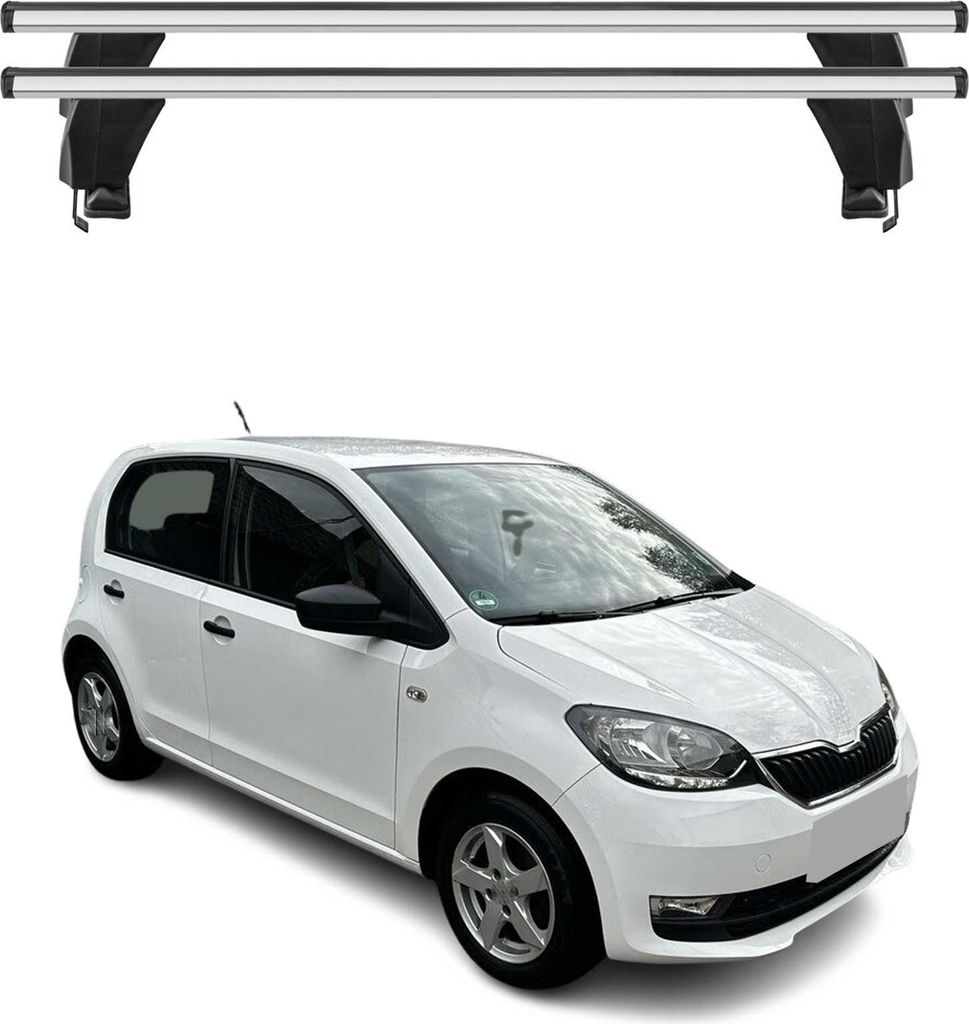 Menabo Dachträger Grundtäger für Skoda Citigo 2011-2019 5tür 50kg Alu Silber 2x