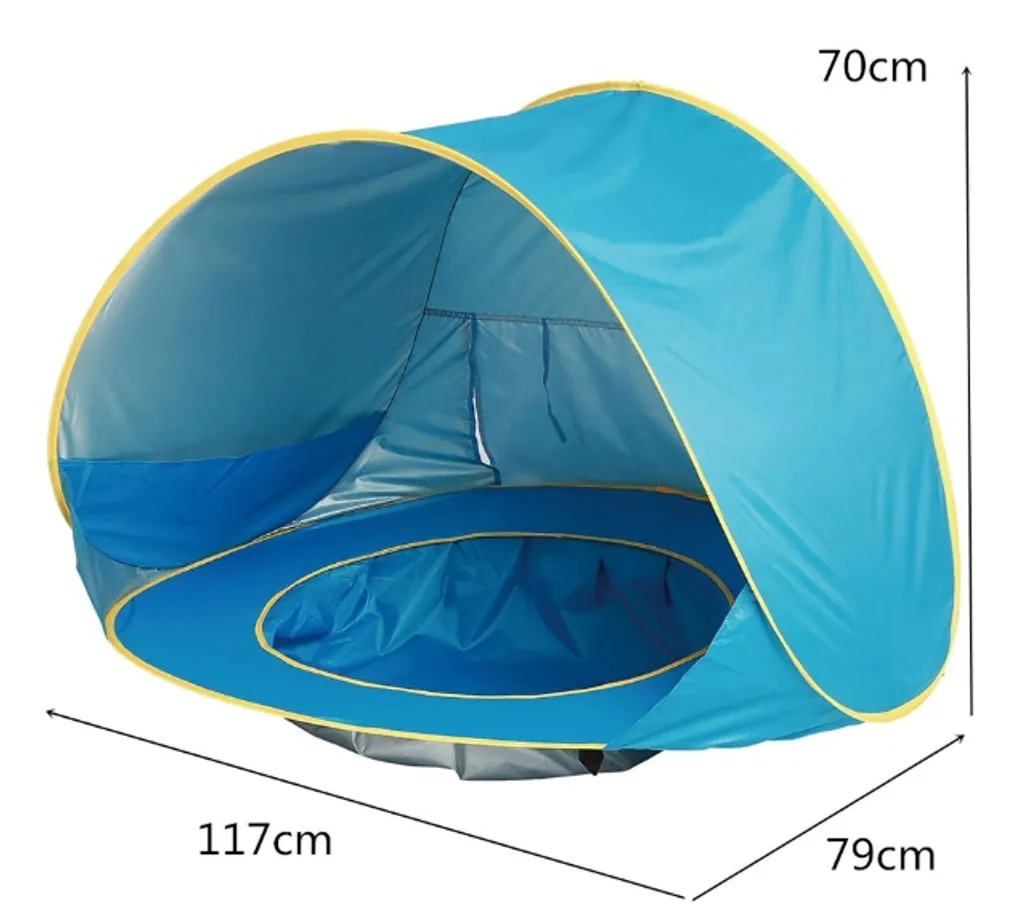 Tente de plage Aga contre la chaleur : Abri UV bébé avec pataugeoire - 2