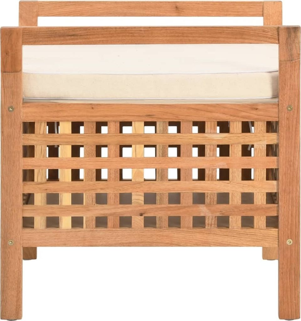 Cloris DesignMöbel Sitzbänke - Braun Sitzbank mit Stauraum 49×48×49cm Walnuss Massivholz Schlichtes4600211