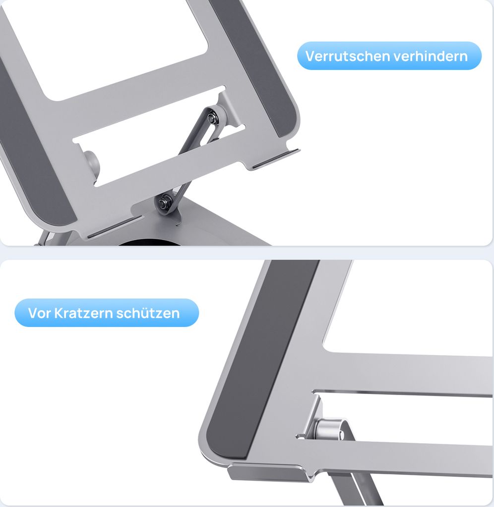 7Magic LaptopStänder, Belüfteter Laptophalter, Faltbarer Produktbild 6