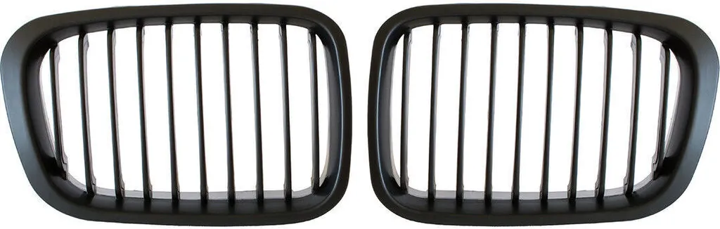 Double Grille de Calandre Avant Noire pour BMW E46 Phase 1 et Phase 2