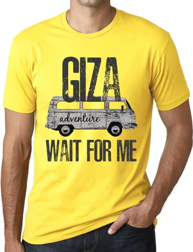 Herren Grafik T-Shirt Abenteuer warten auf mich in Gizeh – Adventure Wait For Me In Giza – Öko-Verantwortlich Vintage Jahrgang Kurzarm Lustige...