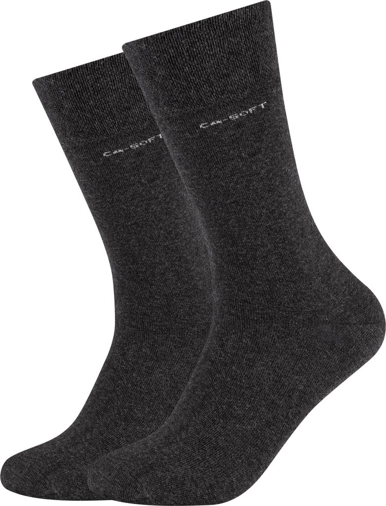 2er Pack camano ca-Soft Socken Uni 0008 - anthracite 43-46