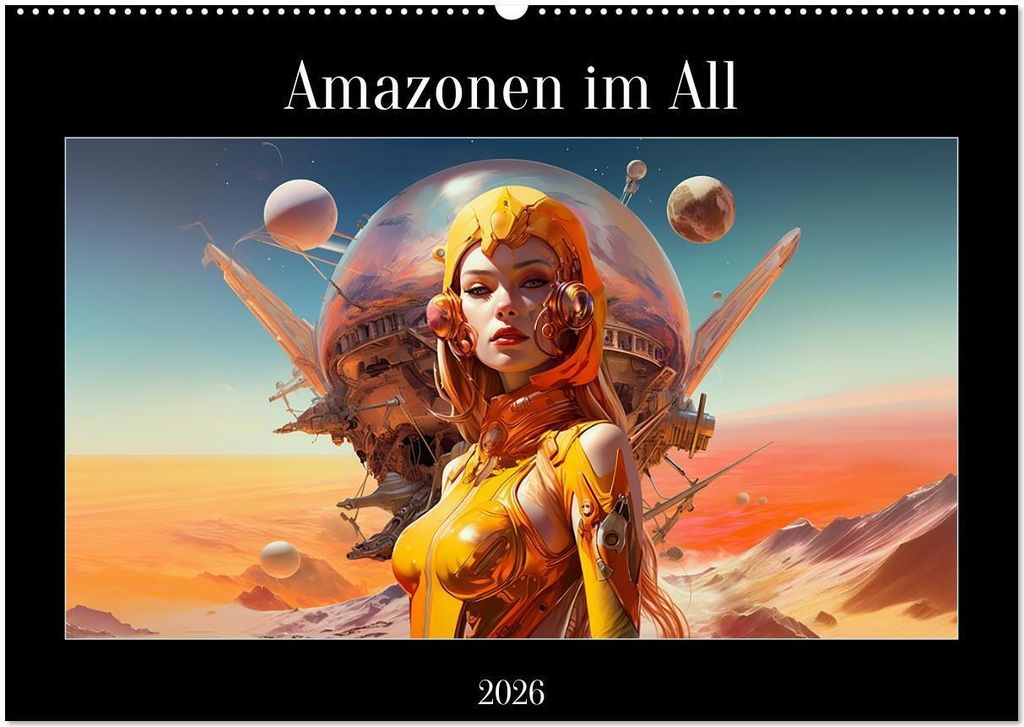 Amazonen im All (Wandkalender 2026 DIN A2 quer), CALVENDO Monatskalender
