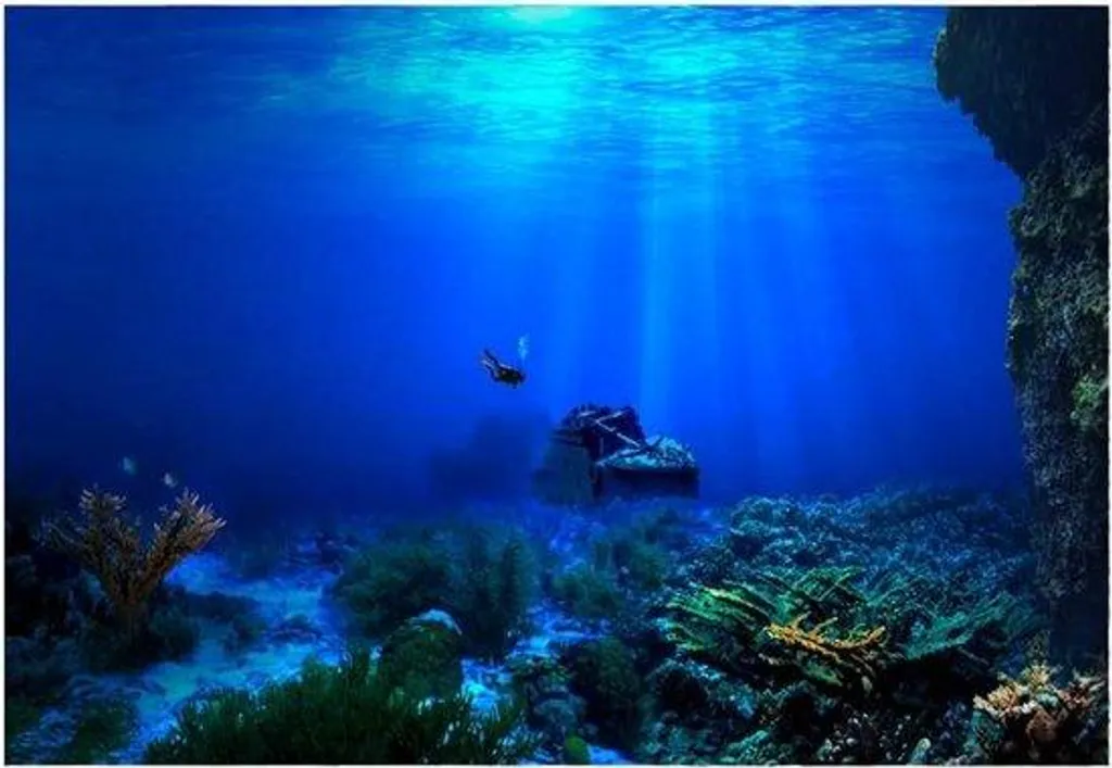 Poster aquarium récif corallien 122x50 cm - Décoration murale XXL marine