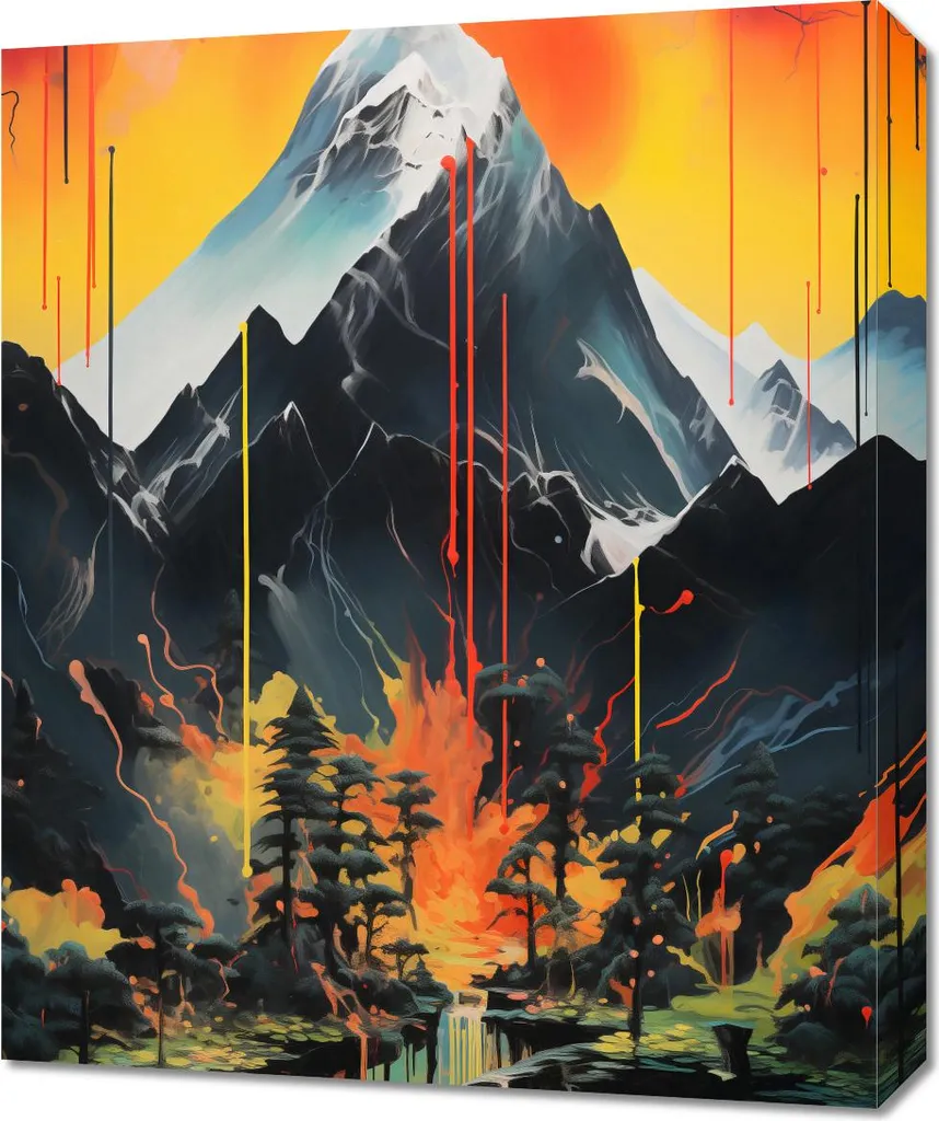 Toile Alchimie montagnarde 50 x 60 cm - Impression HD effet minéral