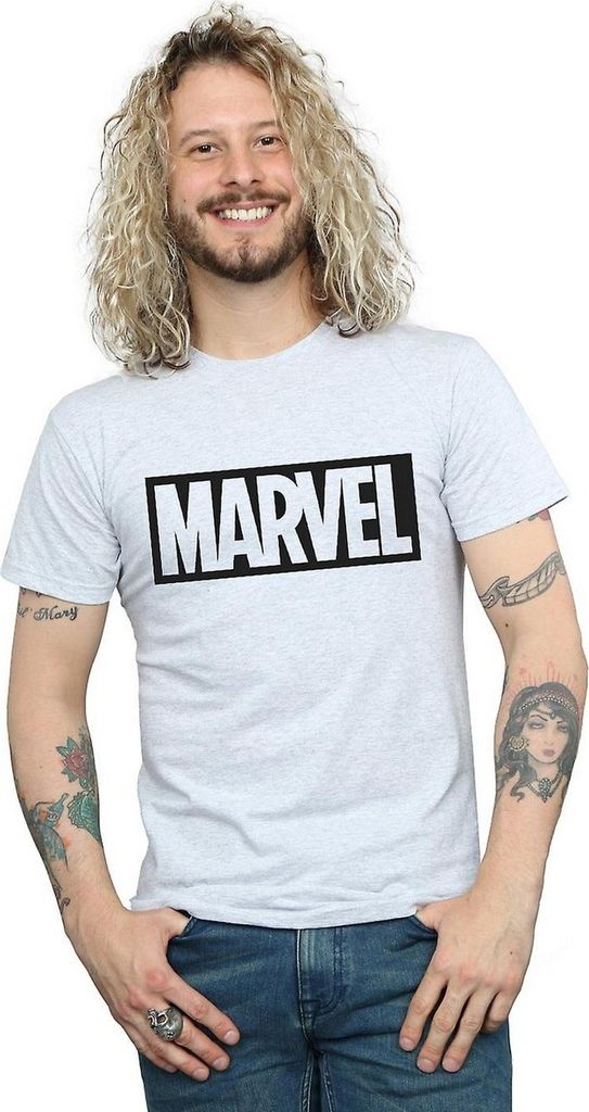 Marvel - T-Shirt Logo für Herren BI1487 (L) (Grau)