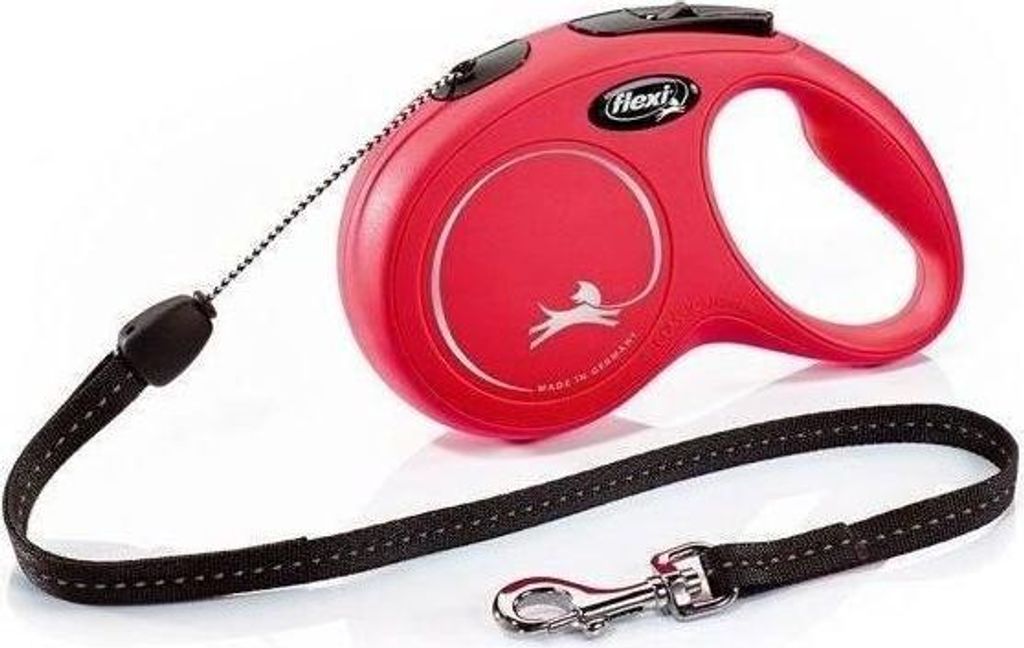 Flexi New Classic S Kordel-Hundeleine, 8 m, Bis 12 kg, Reflektierend, Rot