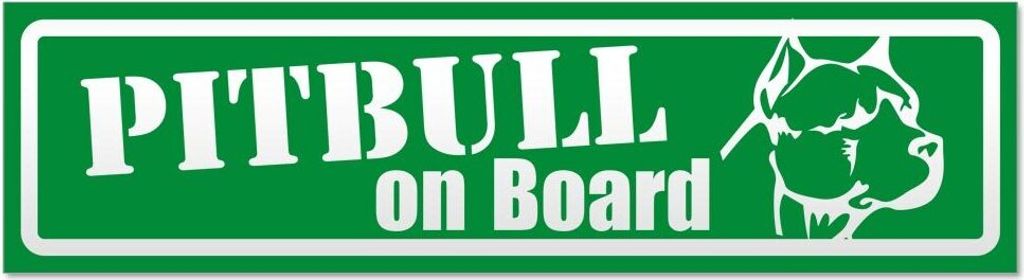 Kiwistar - Autoaufkleber - Grün - 30 x 8 cm - Pitbull on Board invertiert - Hinweis Aufkleber Sticker für Auto, Kfz, Fahrrad, PKW, LKW
