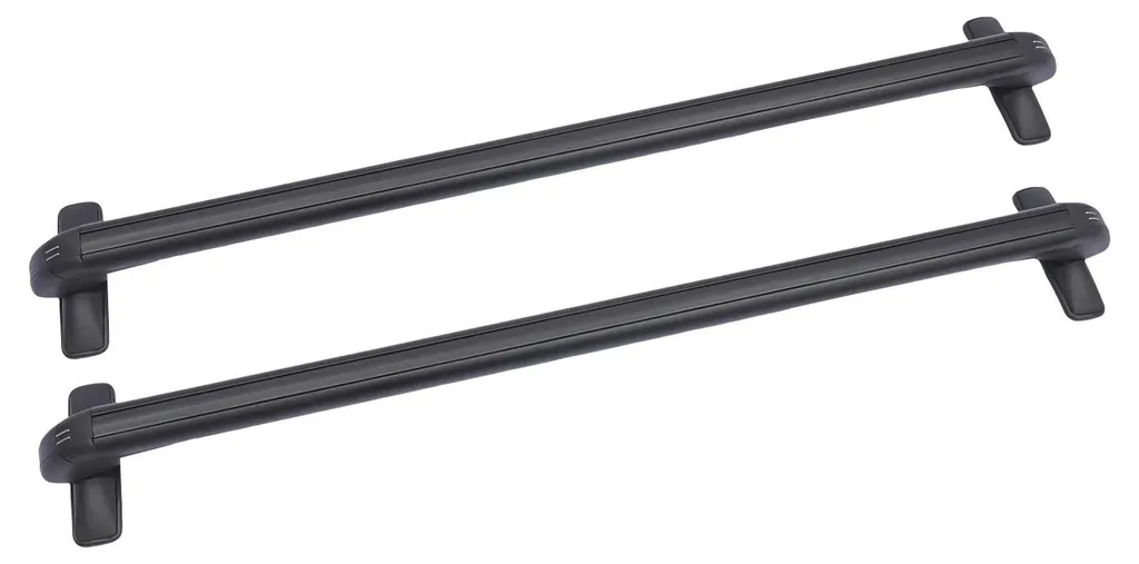 Barres de toit silencieuses en aluminium noir avec antivol pour rails ouverts