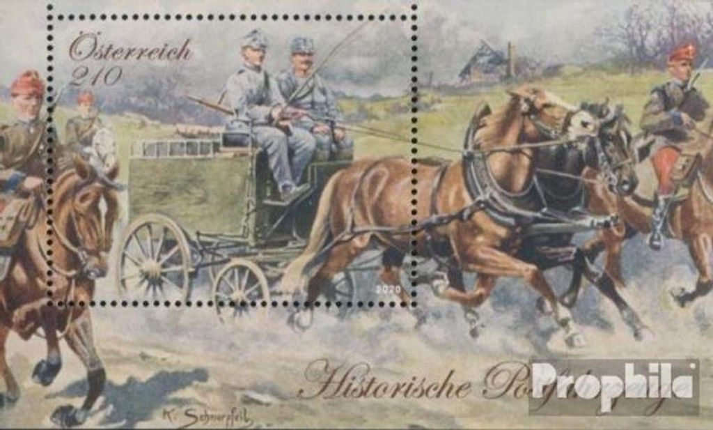 Briefmarken Österreich 2020 Mi Block117 (kompl.Ausg.) gestempelt Historische Postfahrzeuge