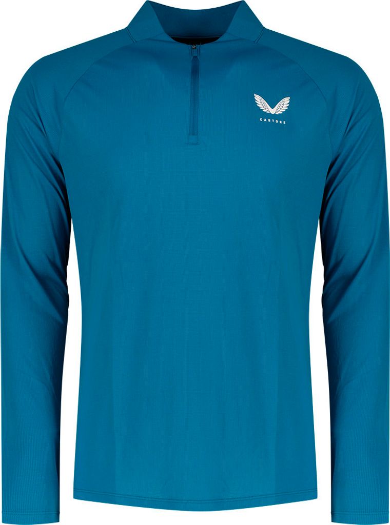 Castore Flow Breathable Halbreißverschluss-langarm-t-shirt Blau XL Mann Blau XL