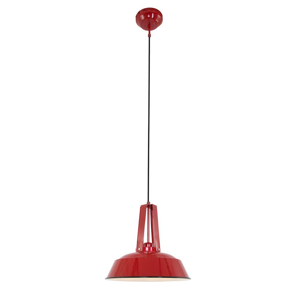 Steinhauer Pendelleuchte Eden 1-flammig Rot Matt/ Weiß Produktbild 