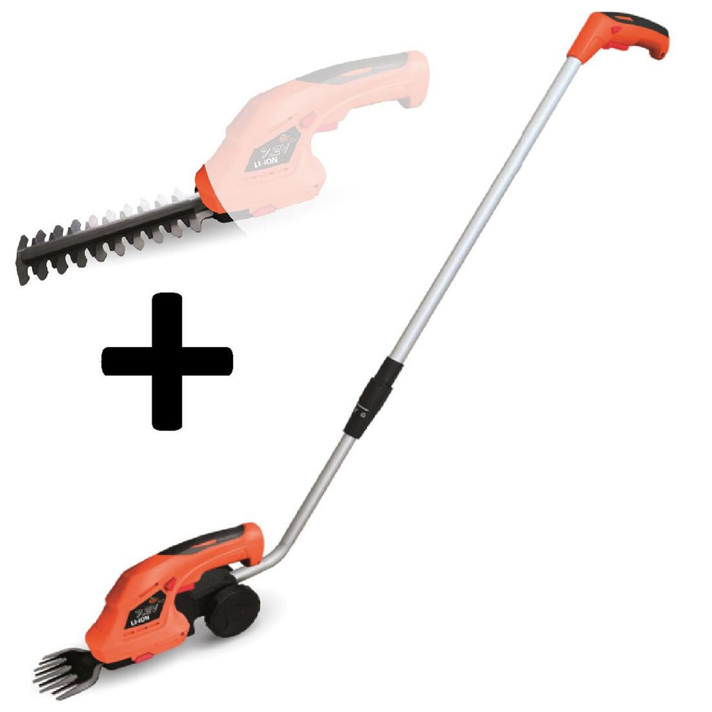Schnurlose Grasschere, Strauchschere, 7,2V Li-Ion Teleskopstange mit Rädern ASIST
