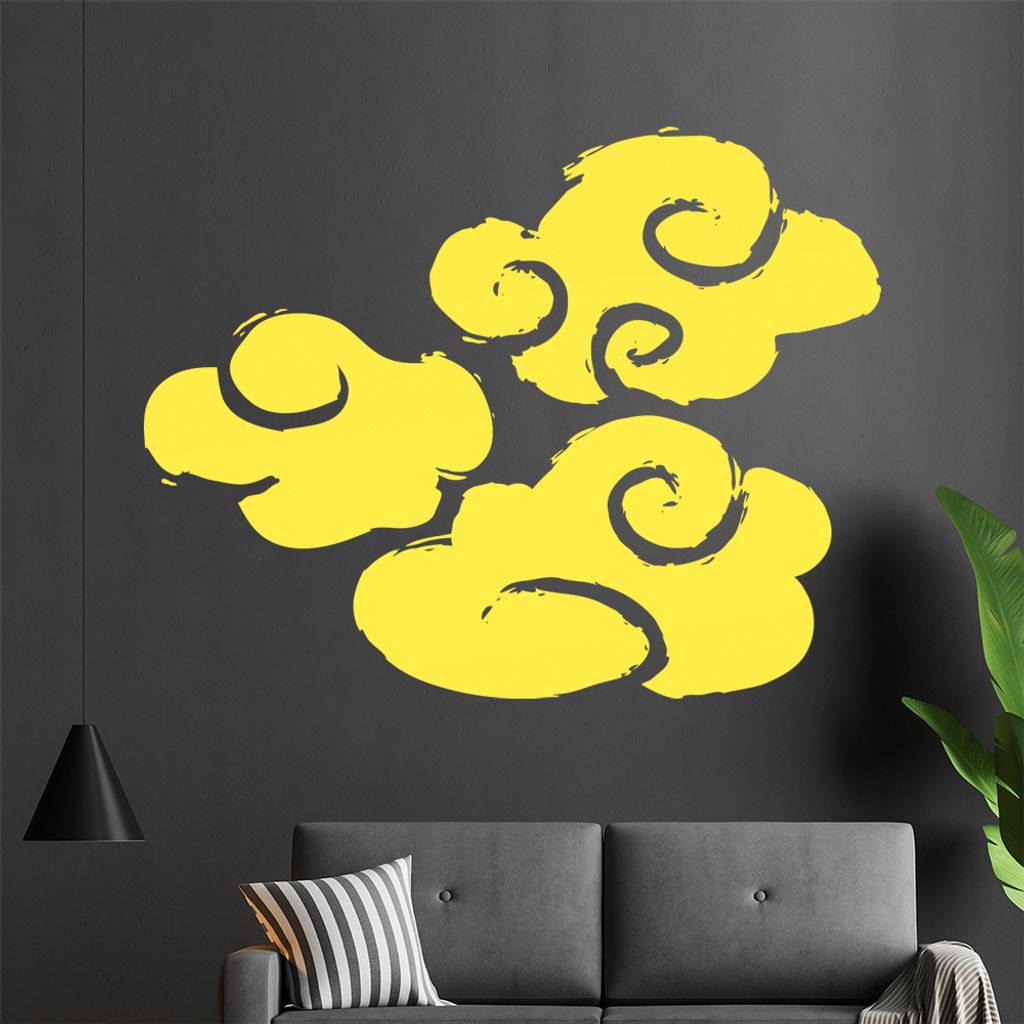 KIWISTAR Wolke 3er Set frei plazierbar Wandtattoo in 6 Größen - Wandaufkleber Wall Sticker - Dekoration, Küche, Wohnzimmer, Schlafzimmer, Badezi...