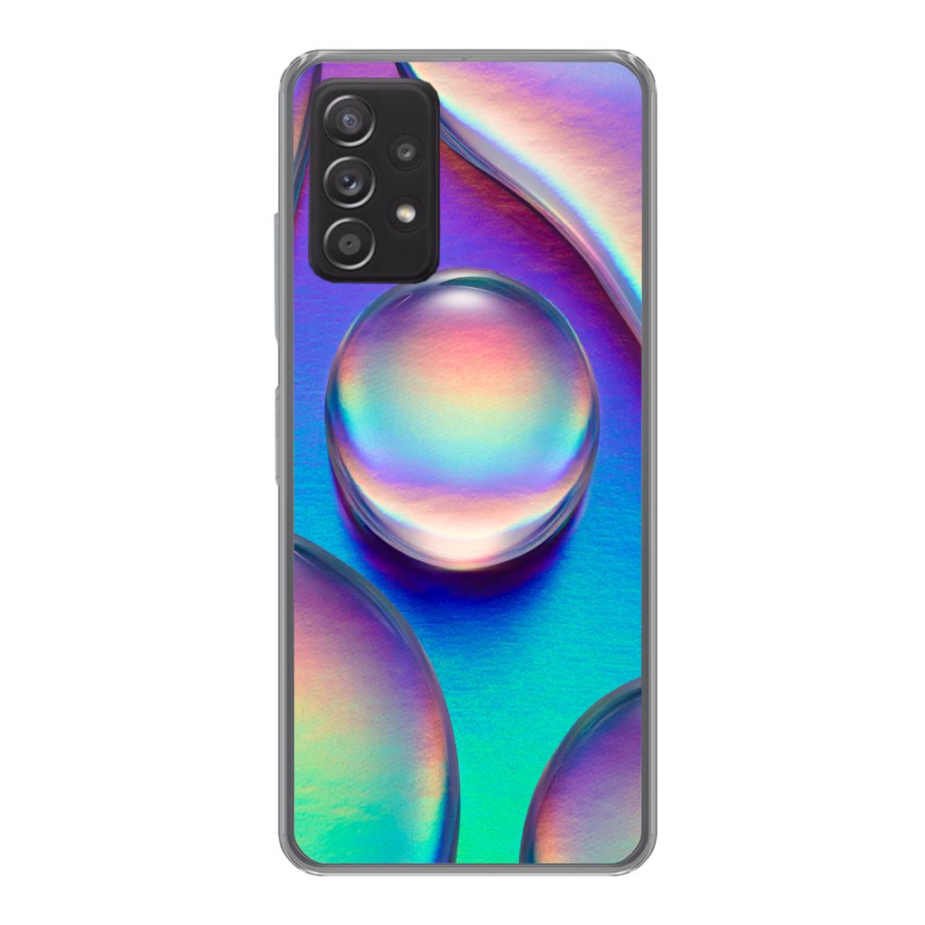MuchoWow Handyhülle Schutzhülle Hülle für Samsung galaxy a73 Wasser - Regenbogen - Abstrakt Silikon Softcase Handy Hülle - Handyhülle