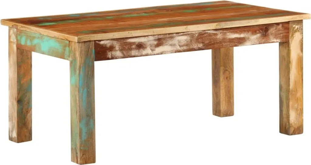 Tavolino Eco-Friendly 100x55x45 cm in Legno Massiccio di Recupero