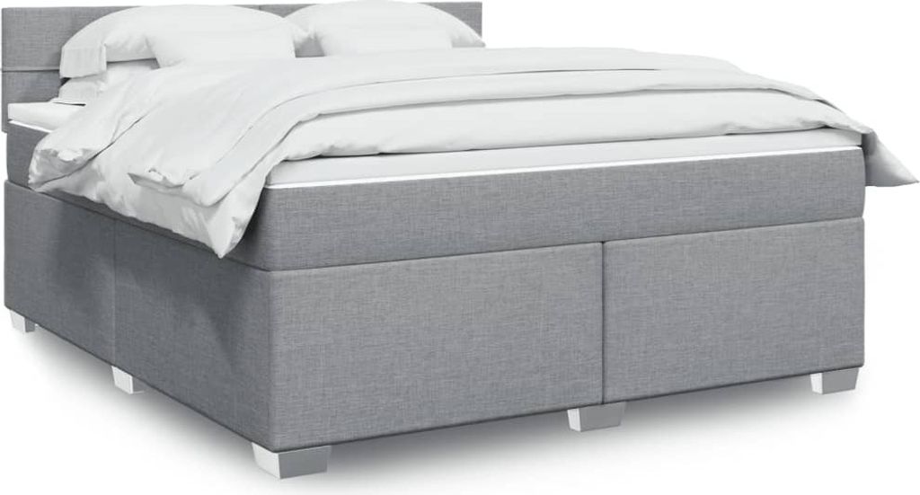"2026 Promotion" Boxspringbett mit Matratze - Hellgrau 180x200 cm - Stoff - Polsterbett CC14813