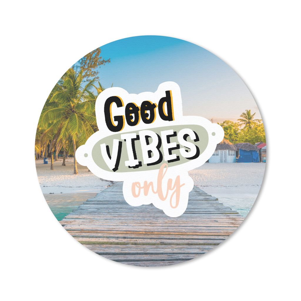MuchoWow Mauspad Mousepad Sommer - Zitate - Palme - Strand 50x50 cm - Mousepads - Maus Mat - Pad - Mausunterlage - Vinyl