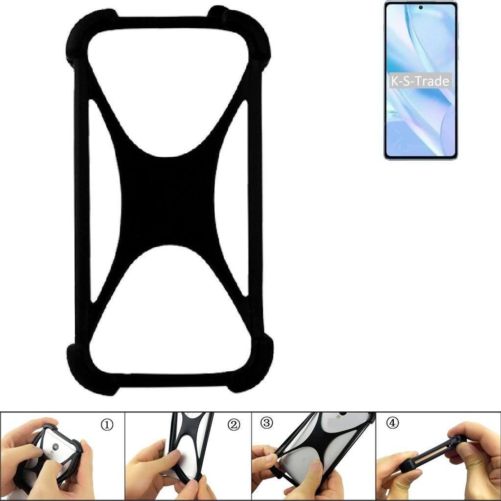 K-S-Trade Handy-Hülle Schutz-Hülle kompatibel mit Motorola Edge S Pro Silikon Bumper TPU Softcase Smartphone Stoßschutz, schwarz