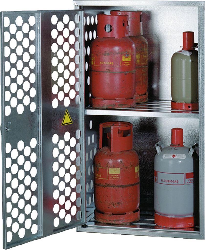 GOK Lagerschrank für Gasflaschen, Lagermenge:4 x 33 kg / 10 x 11 kg / 18 x 5 kg Flasche