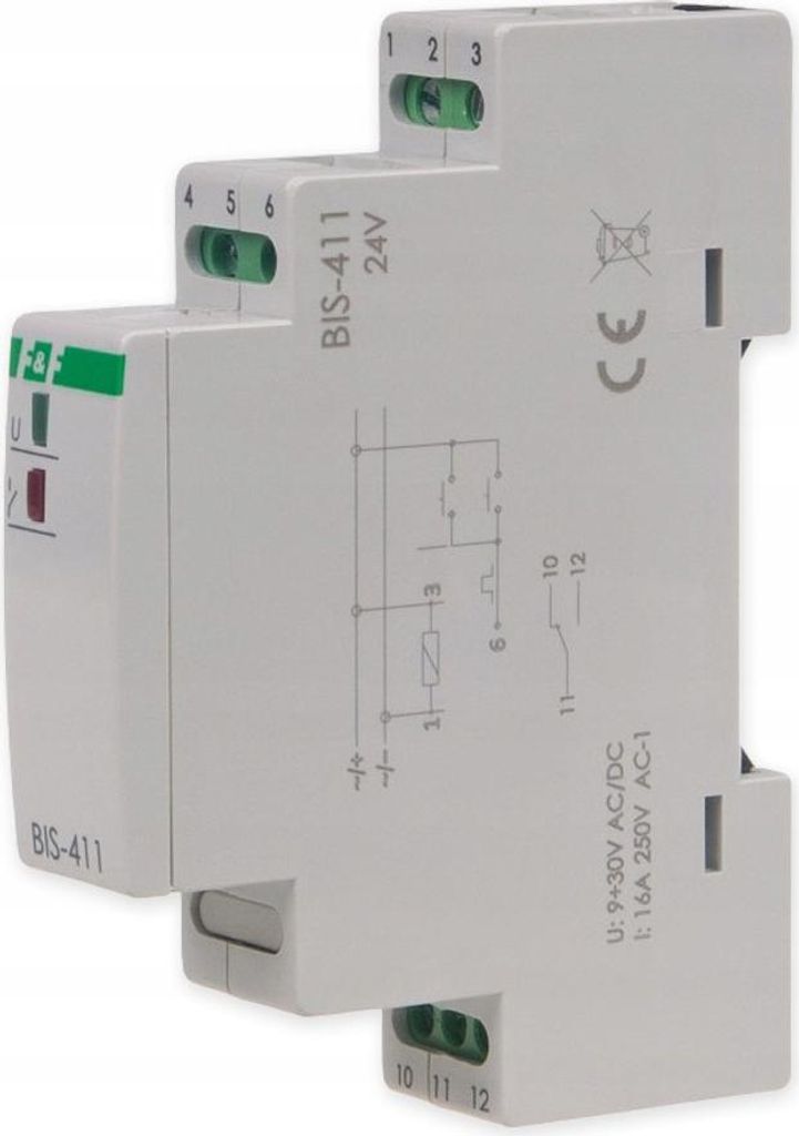 F&F | Bistabiler Relais BIS-411 - 24V - Kompakt - Für Lichtsteuerung - Einfache Installation