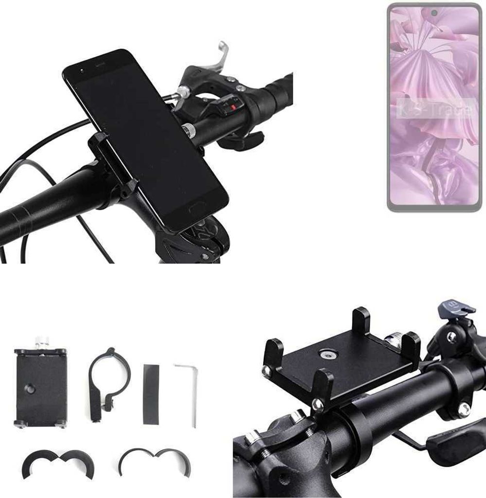 K-S-Trade Handyhalterung für das Fahrrad kompatibel mit HMD Pulse Halter Lenkstange Fahrradhalterung Motorrad Bike Mount Befestigung Smartphone Handy