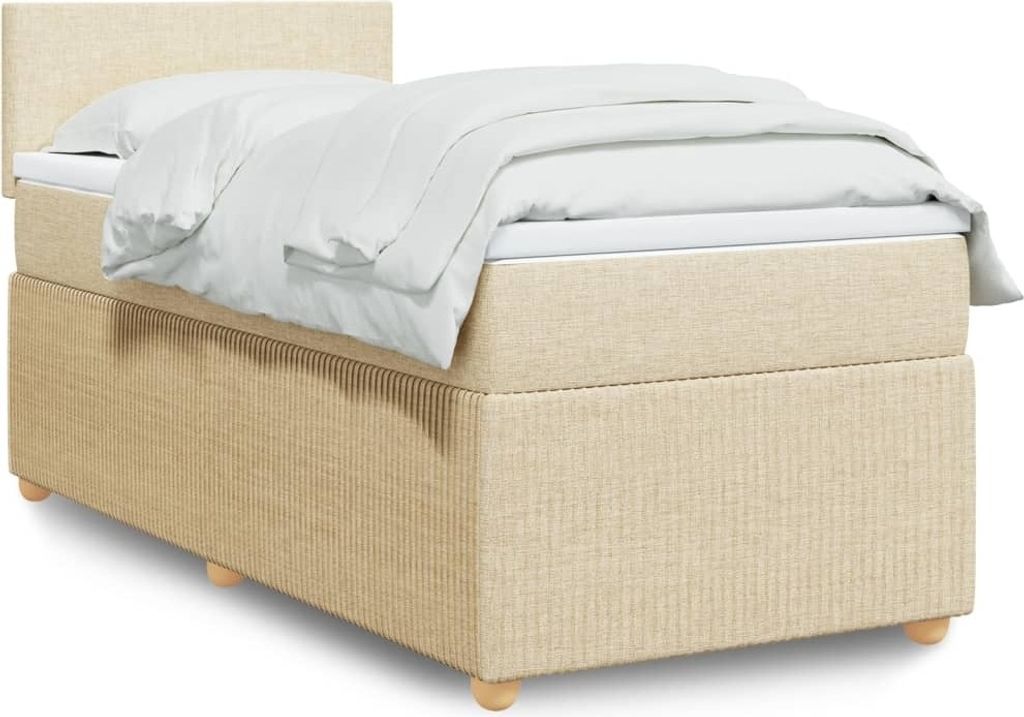 Maison Exclusive - Boxspringbett mit Matratze Creme 100x200 cm Stoff