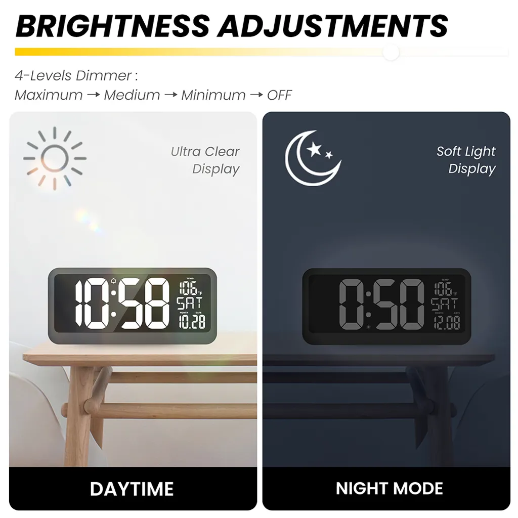 Horloge LED XXL EM3217 affichage température et écran haute visibilité