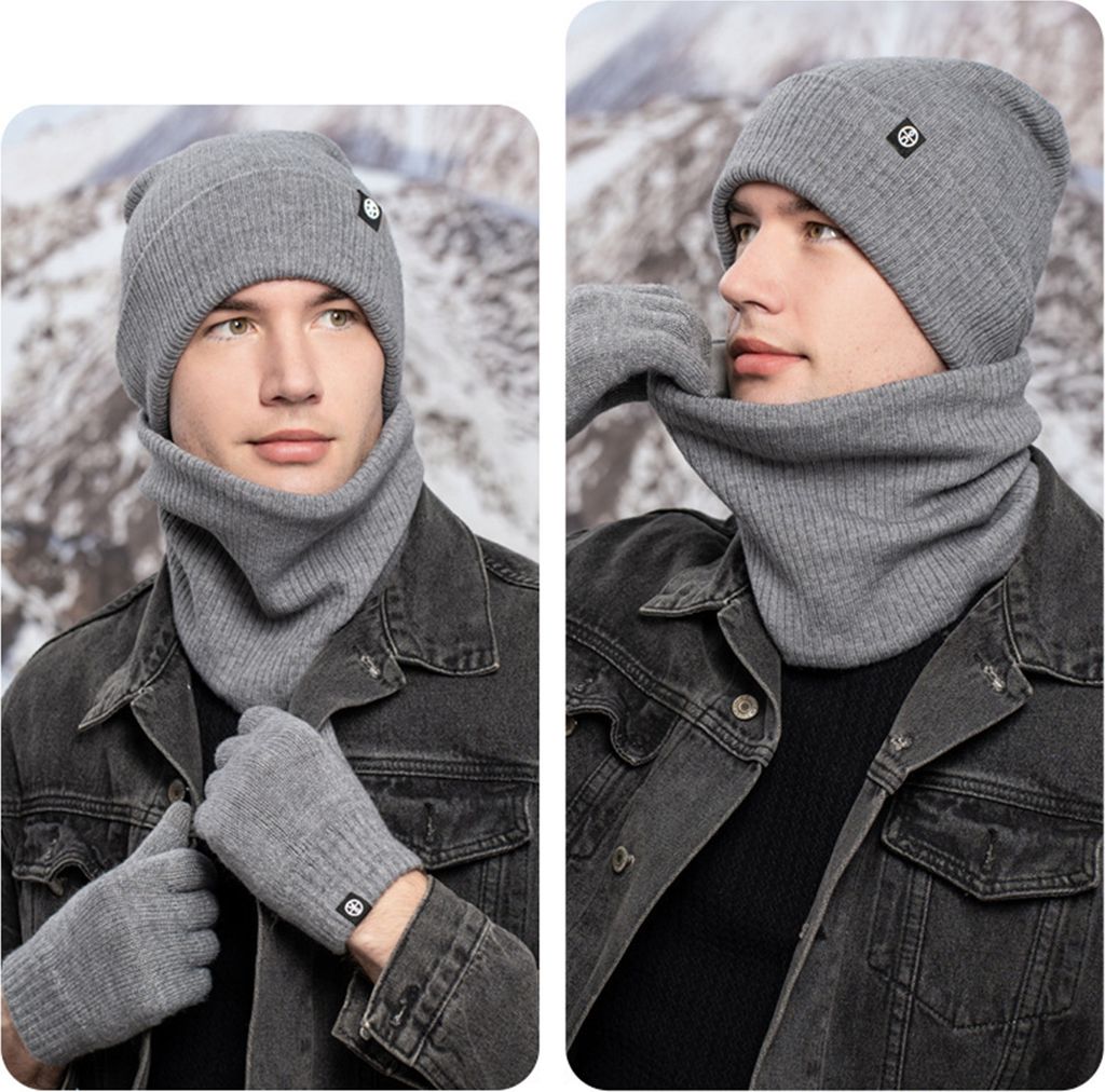 3-teiliges Winter Set Für Kinder - Mütze, Schal & Handschuhe In Beige