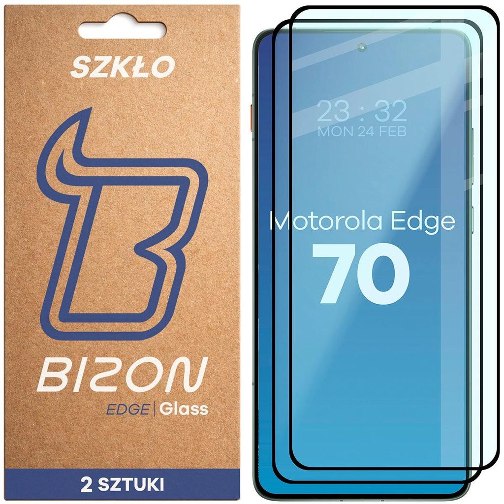 2x Gehärtetes Glas für Motorola Edge 70, Bizon Glass Edge Produktbild 
