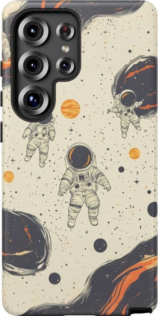 Astronauten im All mit orangefarbenen Kometen – Hülle Kompatibel mit Galaxy S25 Ultra