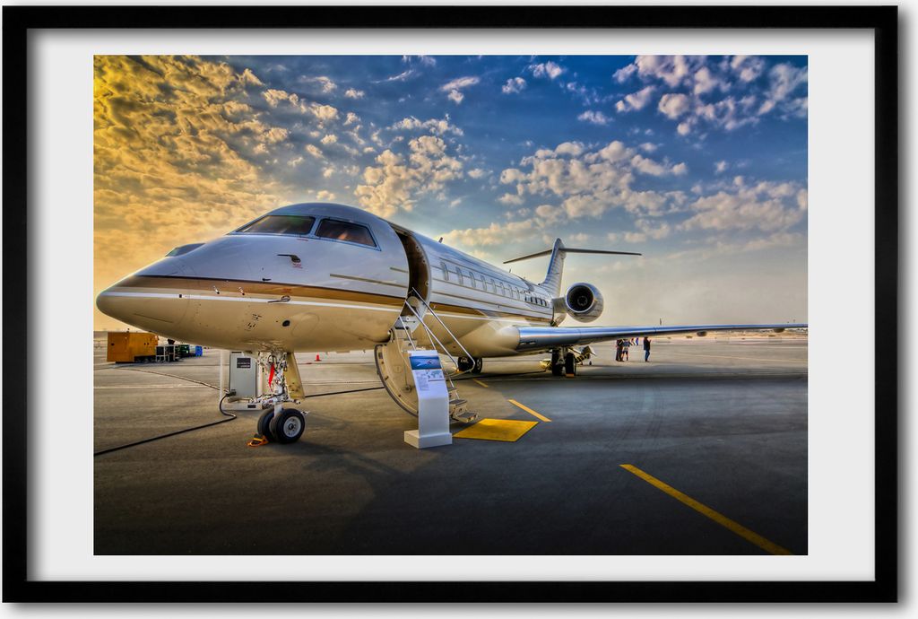 Bild 60x40 MDF-Rahmen, Wandkunst Flugzeug