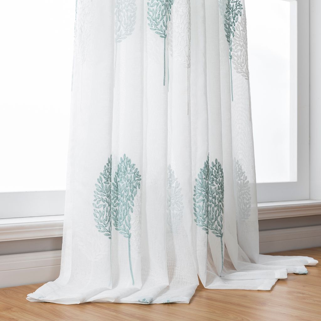 SIMPVALE 2 Pezzi Tende Voile Trasparenti per Finestra, Soggiorno, Camera e Balcone (Larghezza 140 cm/Altezza 270 cm, Arancia
