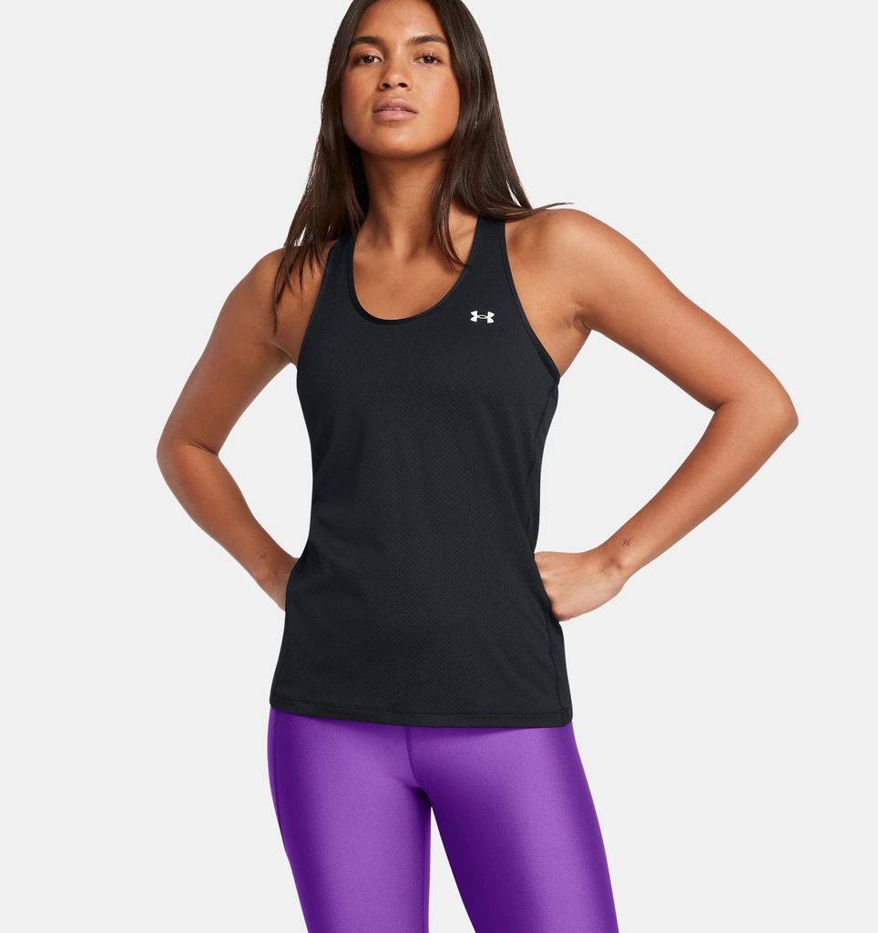 Under Armour Tech Mesh Racer ärmelloses T-shirt Schwarz M Damen Schwarz M