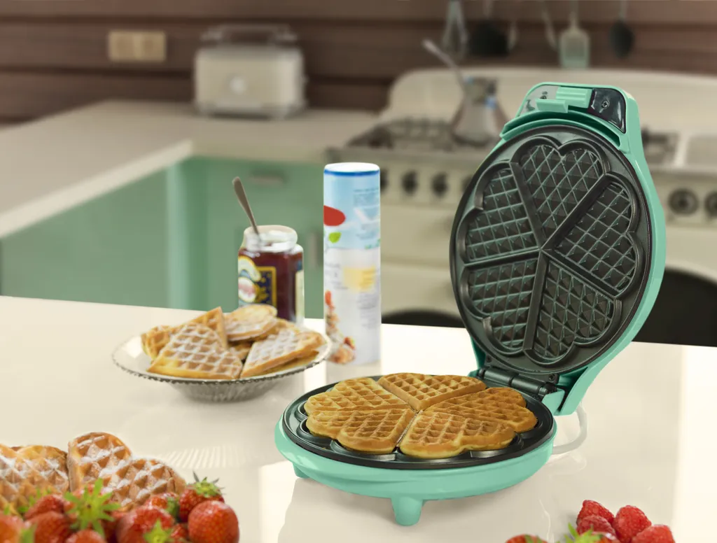 Bestron Piastra Waffle 700W Menta | Cottura Uniforme e Antiaderente - 3