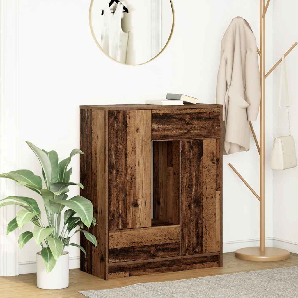Möbel Sideboard mit Schubladen und Türen Altholz-Optik 73x31x90 cm - Kommoden 861857