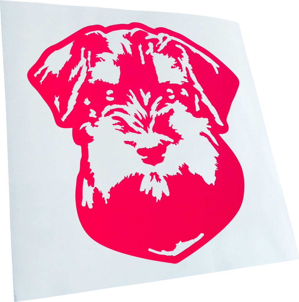 Kiwistar - Autoaufkleber - miniature Schnauzer Hund - Neonpink - 30x27cm - Aufkleber für Auto, Laptop, Fahrrad, LKW, Motorrad mehrfarbig JDM Decal...
