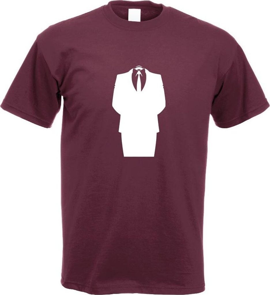 Kiwistar - T-Shirt - Burgund - Anonymous Motiv Bedruckt Funshirt Design Print - mit Motiv Bedruckt - Funshirt Design - Sport - Freizeit - Herren - XXL