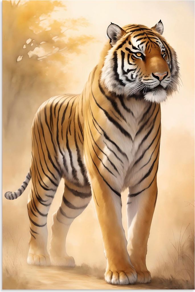 ARTland Wandbild Alu für Innen & Outdoor Tiger Größe: 60x90 cm