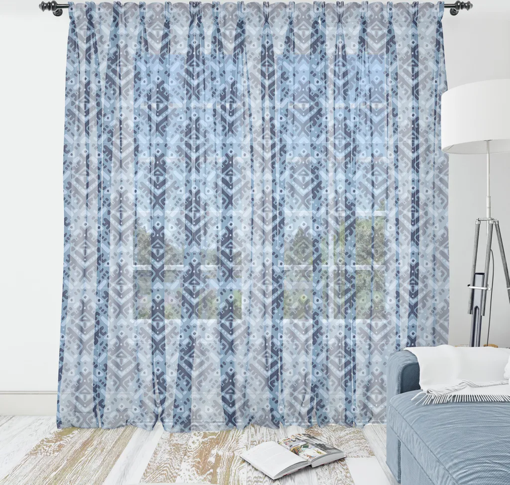 Arazzo Professionale Abakuhaus Blu Grigio 160x274 cm Raso Setoso