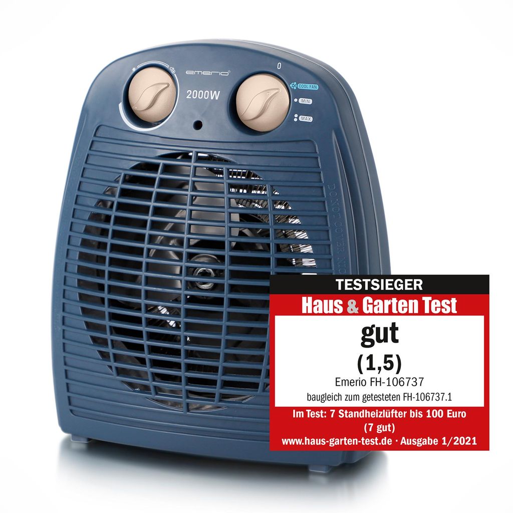 Emerio Ventilatorkachel – 25 m² – 2 Standen – Productafbeelding 