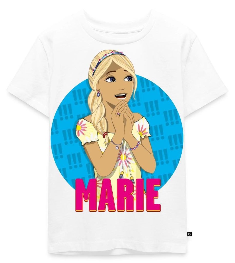 Spreadshirt Die Drei Ausrufezeichen Marie Kinder Premium T-Shirt, 110/116 (4 Jahre), Weiß