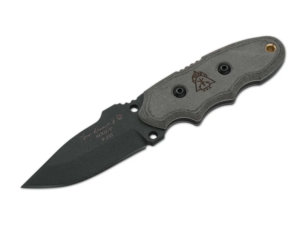 Couteau plate semelle Tom Brown Scout TOPS Knives - Manche Micarta robuste