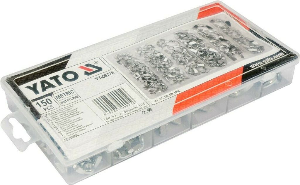 YATO Flügelmuttern metrisch 150 Stück gemischt Produktbild 