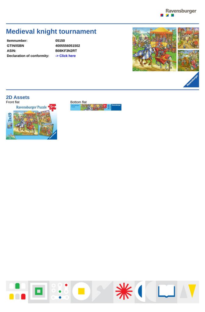 Ravensburger Puzzle Ritterturnier im Mittelalter, Immagine del prodotto 