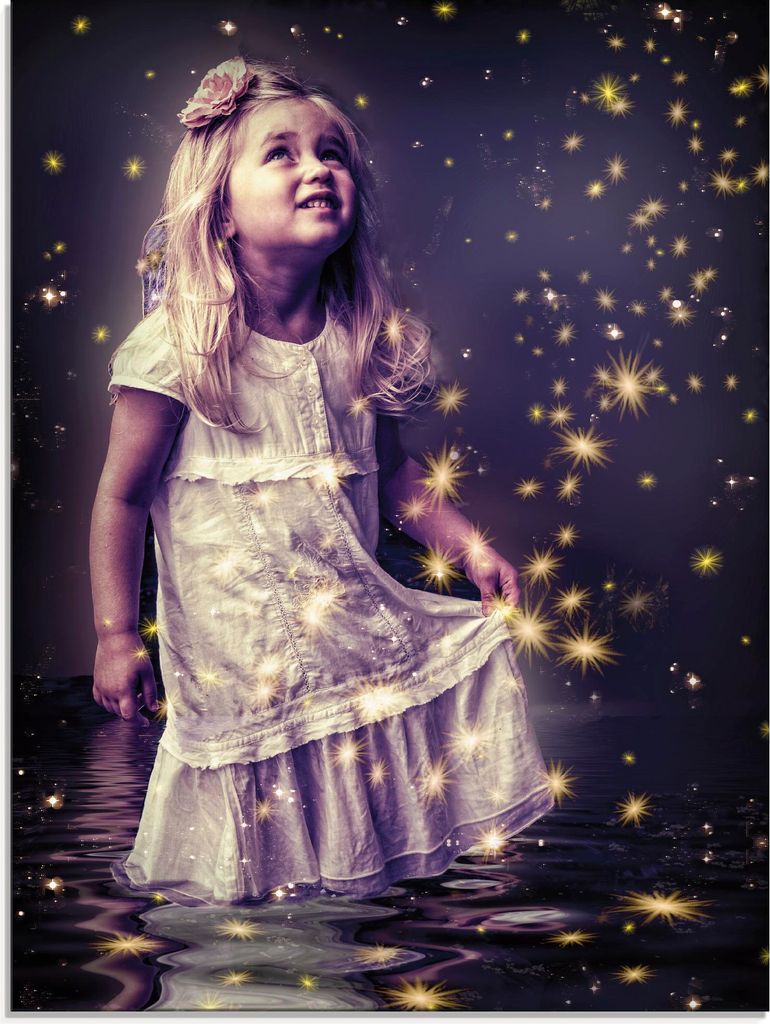 ARTland Glasbild Märchen - Sterntaler Größe: 60x80 cm