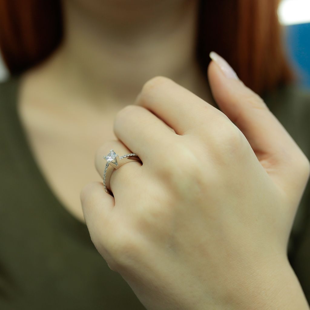 0,55 Carat Solitär Diamantring 14 Karat Weißgold - 54 (17,20 mm)